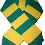 United Classic Retro Knitted Green Gold Bar Scarf (1)