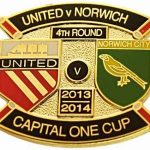 United v Norwich Capital One Cup Match Metal Badge…