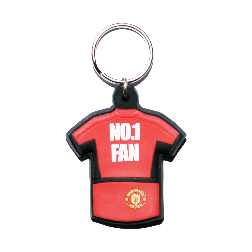Manchester United FC Official Number 1 Fan Kit Keyring – Red Merch